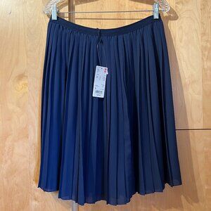 Uniqlo Chiffon Accordion Pleated Skirt Navy Blue Size Large